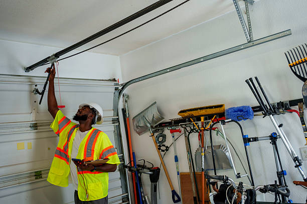 Professional Garage Door Roller Replacement technician working in The Woodlands, TX